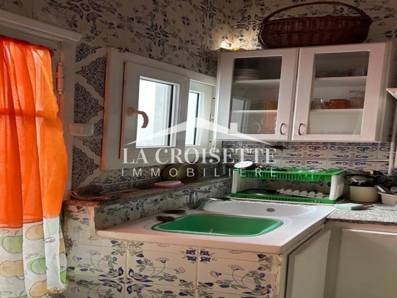 Rez-de-chaussée de villa meublé S+2 avec terrasse à Sidi Bou Saïd